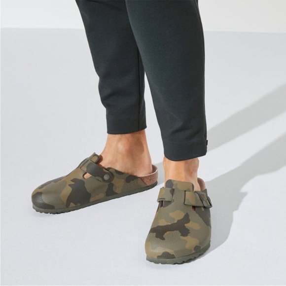Birkenstock Boston Birko-Flor Desert Soil Camo Green Size EU 40 US 7- 7.5 - Picture 1 of 11